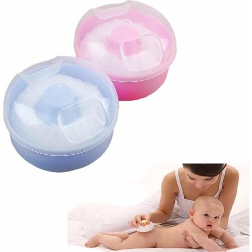 Perfect Baby Soft Face Body Cosmetic Puff Sponge Bath Powder Container Box Case Baby Care Set