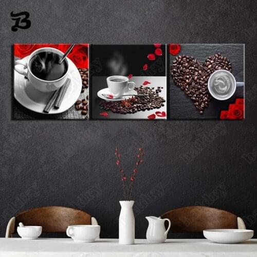 Canvas Painting Coffee Landscape Wall Art Pictures Coffee Bean Canvas Posters and Prints for Living Room Cafe Home Wall Decor