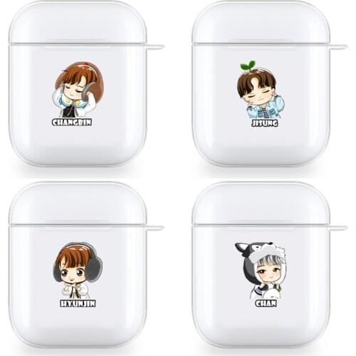 KPOP STRAY KIDS CHIBI Chan WOOJIN Clear Cases For Apple Airpods 1 2 Earphone Bluetooth Wireless Cover For Airpods 2 1 Coque