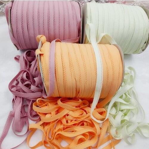 10 Meters Light Green Orange Lace Fabric Patchwork Elastic Stretch Lace Trimming Applique DIY Garment Cloth 1cm