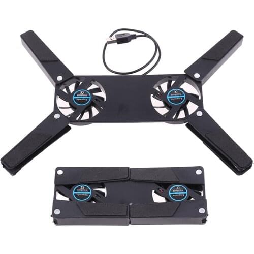 CPU Cooler Foldable USB Cooling Fan Mini Octopus Cooler Pad Quiet Stand Double Fans for 7-15 inch Notebook Laptop