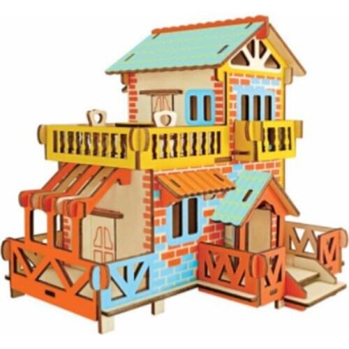 DIY Model toys 3D Wooden Puzzle-Small village Wooden Kits Puzzle Game Assembling Toys Gift for Kids Adult P27