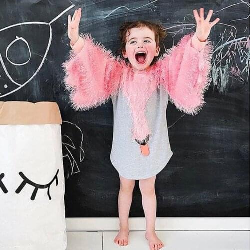 Fashion Little Girls Dress Long Sleeve Cartoon Animal Princess Dresses For Girls Costumes Cotton Kids Dress For Girls Clothes