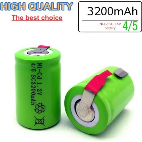 ZONE ONE 4/5 SC NI-Cd 1.2V 3200Mah Rechargeable Battery With Tab Apply To LED Sound Electric Tools