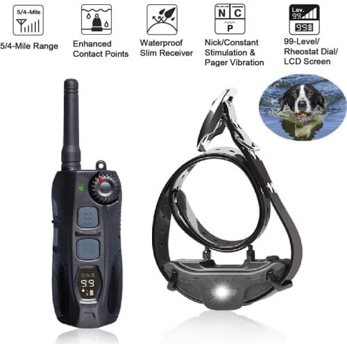 Hunting Dog Shock Collar Waterproof Rechargeable 2000M Remote control Dog Training Collars Best for Professional DOG Trainer