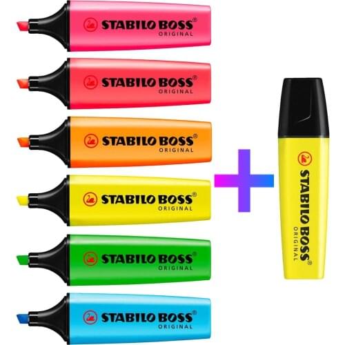 STABILO BOSS NEON Original Highlighter Pens Highlighter Markers - Pack of 7