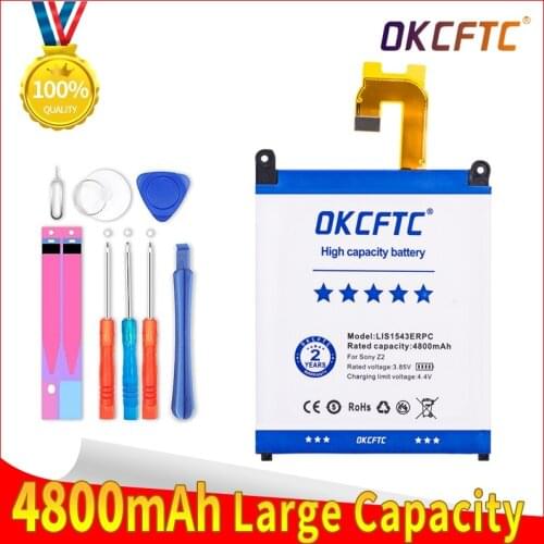 OKCFTC Original 4800mAh LIS1543ERPC Battery For SONY Xperia Z2 L50w Sirius SO-03 D6503 D6502 Phone High Quality Battery+TOOL