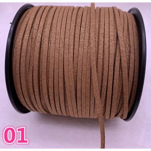 NEW 5yards/lot 3mm Flat Faux Suede Braided Cord Korean Velvet Leather Handmade Beading Bracelet Jewelry String #01