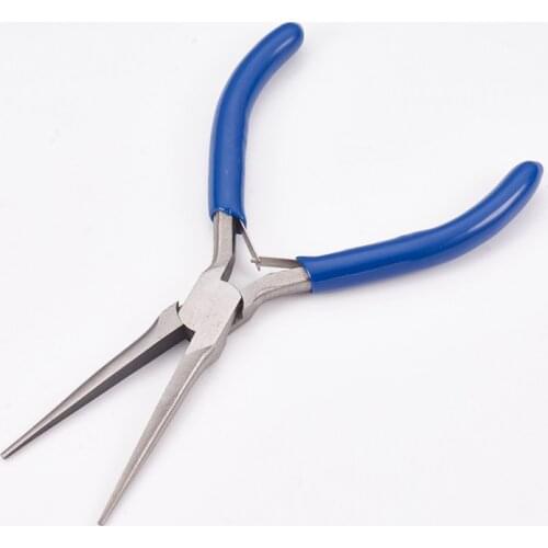 Carbon Steel Long Chain Nose Pliers Hand Tools Polishing Jewelry Making Tools 14x7.6x0.9cm