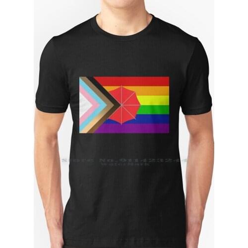 Inclusive Flag T Shirt 100% Pure Cotton Inclusive Qpoc Umbrella Flag Sex Work Pride Lgbtq Gay Rainbow Trans Progressive