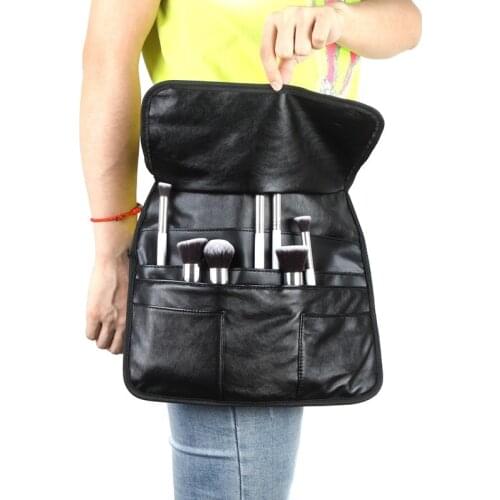 Professional PU Cosmetic Makeup Brush Bag Apron with Artist Belt Strap