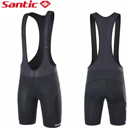 Santic Mens Cycling Bib Shorts Summer Italian Imported Sponge Cushion Bike MTB Bicycle Bib Shorts Coverall Asian Size