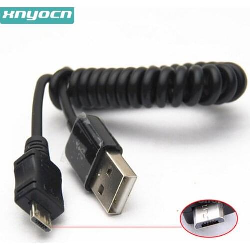 Free Shipping Spiral Coiled USB 2.0 A Male To Micro USB B 5Pin Adaptor Spring Cable for Mobilephone MP3 MP4 for Samsung S5 S6 S4