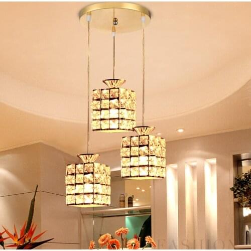 Dining room light fashion 1/3 heads lamps three head 3 modern simple crystal lamp creative personality pendant light SJ75
