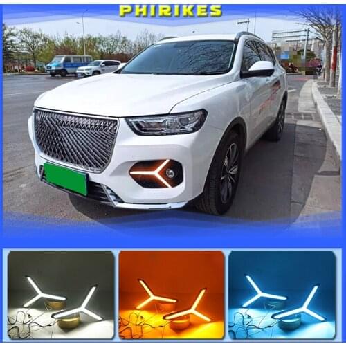Turn signal DRL Drive Light with fog lamp hole For Great Wall Haval H6 Hover H6 2020 2021 LED Daytime Running Lights