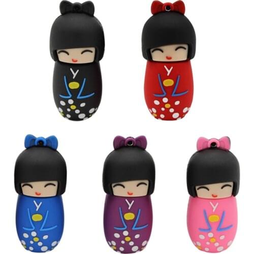 TEXT ME USB Flash Drive 64G Pen Drive 32G 16G Style Japanese Doll Toy Pendrive