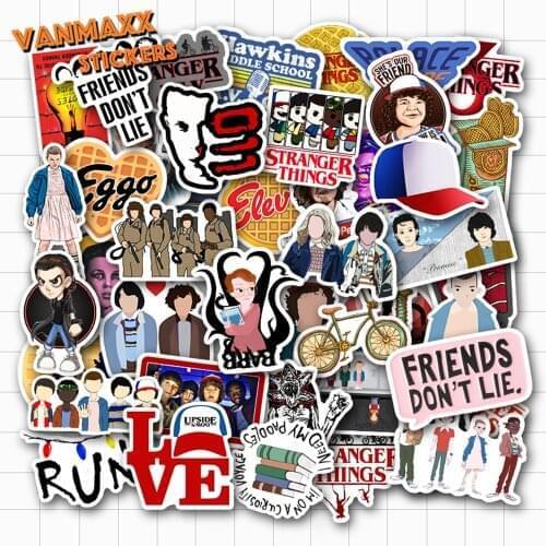 VANMAXX 50 PCS Stranger Things TV Drama Stickers Waterproof Vinyl Decal for Laptop Helmet Bicycle Luggage Car Stickers