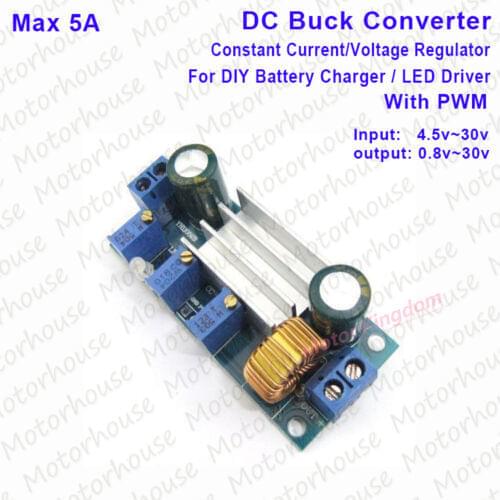 5A DC-DC Buck Converter Constant Current Solar Battery Charger PWM 5V 9V 12V 24V