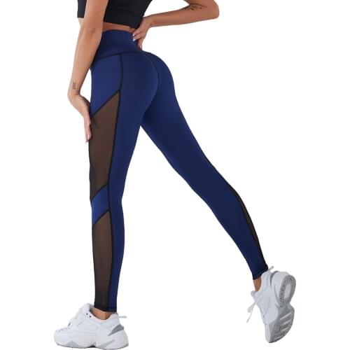 Women Sexy Mesh Yoga Leggings High Waist Tummy Control Gym Pants Fitness Quick Dry Sports Trousers Workout Sportswear