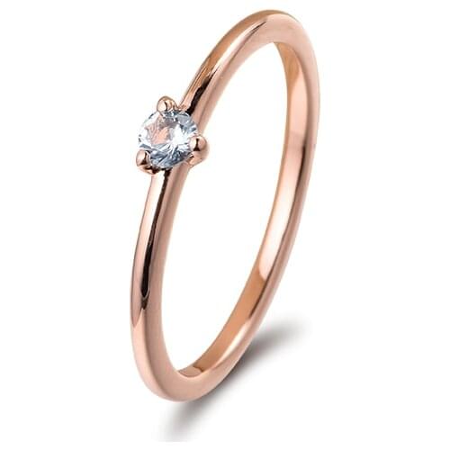 Rose Light Blue Solitaire Ring Rose Gold Jewelry Fashion Woman Rings For Jewelry Making 2020 New Winter Ring