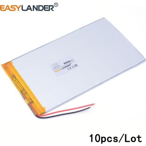 10pcs /Lot 3.7v 5000mah 3580140 lithium Li ion polymer rechargeable battery pipo tablet pc laptop cell phone speaker