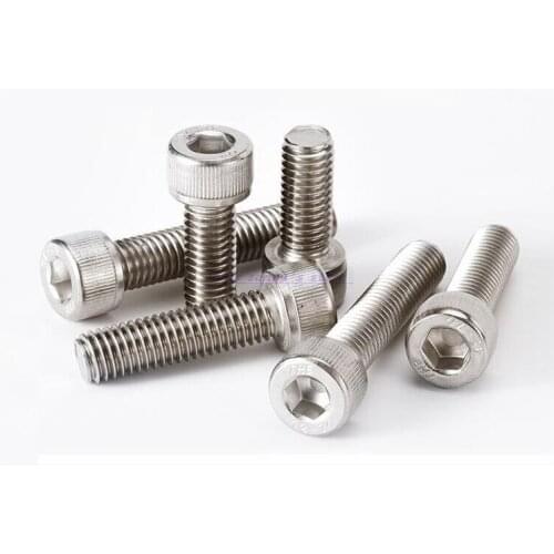 100pcs/Lot Metric Thread DIN912 M4 304 Stainless Steel Hex Socket Head Cap Screw Bolts Brand New