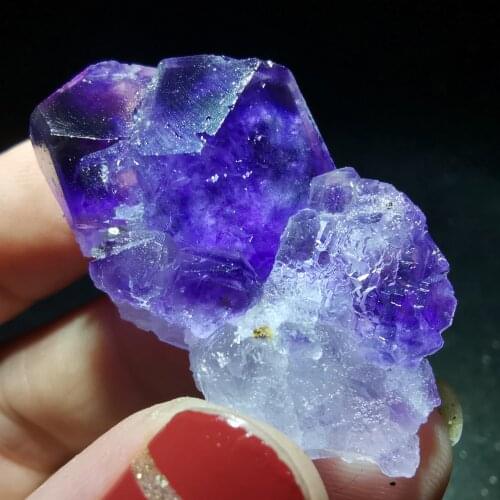 15.7gNatural rare purple fluorite cluster mineral specimen healing energy CRYSTAL QUARTZ GEM home decoration collection ornament