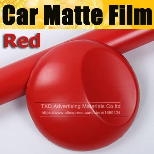 4"/8"/12"/16"/20"/24"x60"/LOT Matte Red Vinyl film With air free bubbles Red Matt vinyl wrapping film Matt vinyl sticker