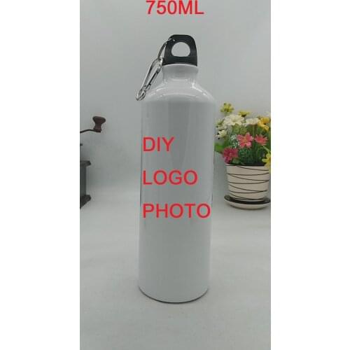 750ML Bottle DIY customize colorful print LOGO photo for Travel Sport Easy take bike with hook Travel Aluminium Portable MAZWEI