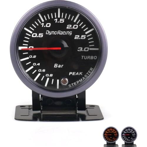 Dynoracing 60MM Black Face Car Turbo Boost gauge 3 BAR With White &Amber Lighting turbo boost meter Car Meter TT101477