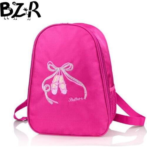 Girls Ballerina Backpack Embroidery Shine Sequins Shoes Waterproof Canvas Bow-kont Kids Ballet Dance Bag