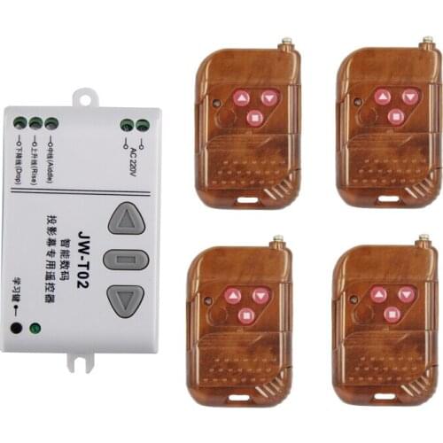 AC 220 V Wireless remote control switch 1 receiver + 4 transmitter tubular motor controller forward/reverse/stop 3 key