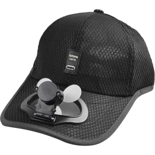 Cooling Fan Outdoor Camping Hiking Baseball Cap Summer Sun Visor Hat Peaked Cap Sun Protection USB Charging Fan Cooling Cap