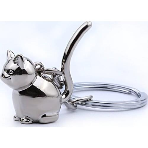 3D plutus cat keychain for women lucky cat Fortune Cat key chain key holder cute Maneki Neko keychain portachiavi bag charm