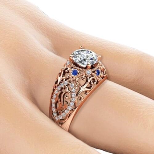 CAOSHI Elegant Womens Wedding Ring Gorgeous Hollow Pattern Finger Accessories Engagement Gift High Quality Jewelry Wholesale