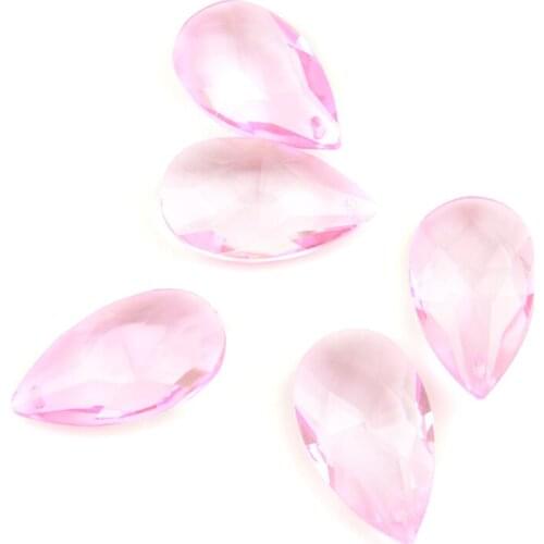 38mm/50mm/63mm/76mm Pink Crystal Chandelier Parts Almond Crystal Chandelier Beads Lighting Prism Pendant Hanging Parts