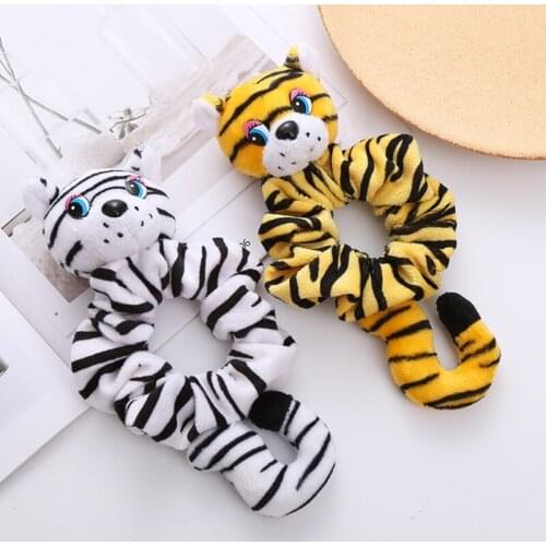 Elastic Hair Ropes Cartoon Tiger Stripe Hair Bands Lovely Hair Scrunchies Hair Decor Accessory for Girls Infants
