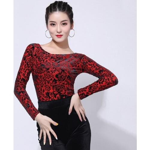 Elegant Latin Dance Tops WomenS Dancing Clothes New Ballroom Dance Top Long Sleeve Clothing Adult Professional Dance Costume