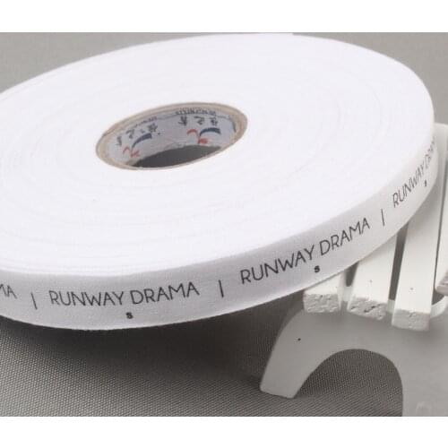 Private brand printed Pure white cotton roll instruction tags 1000pcs in roll lot