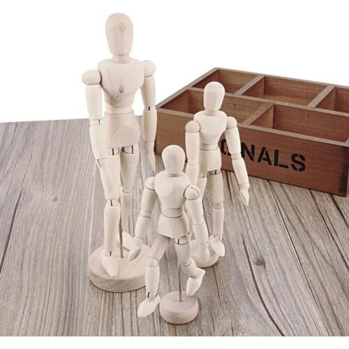 Handmade Wooden Movable Limbs Human Figure Model Artist Sketch Draw Decor Modern Miniature Figurines DIY Crafts Home Decoration
