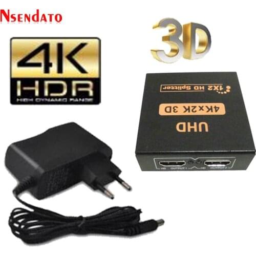 1 In 2 Out UHD HD Splitter Adapter 1X2 4Kx2K 30Hz HDMI-Compatible Switcher Converter For DTS Dolby 3D 1080p 4K HDTV Monitor DVD