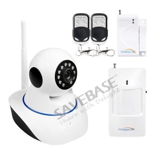 APP Control HD IP Camera Two-way Audio+ Wireless PIR Sensor For Burglar Alarm
