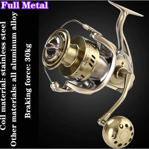 Real Full Metal Fishing Reel Powerful 12000 Coil Prevent Seawater Corrosion Jig Surfcast Drag Long Distance Spool Trolling Wheel
