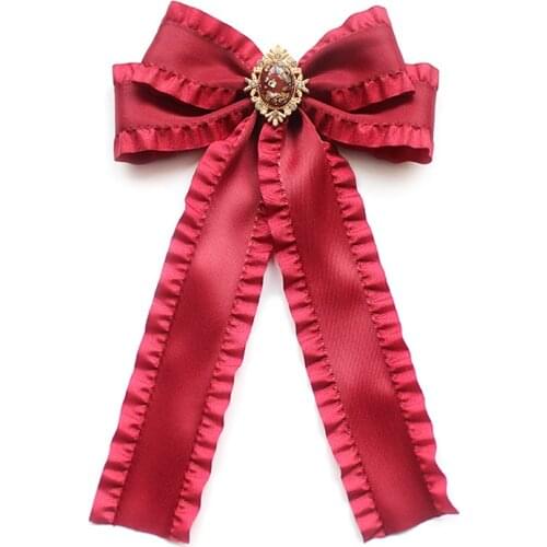 Korean Fashion New Red Bow Tie Necktie Blouse Skirt Ribbon Big Bowtie Girls Womans Clothing Fashionable Accessories