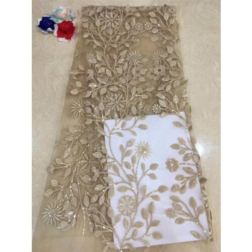Beaufiful flowers embroidery mesh tulle african lace fabric YG-569 for wedding dress/evening dress