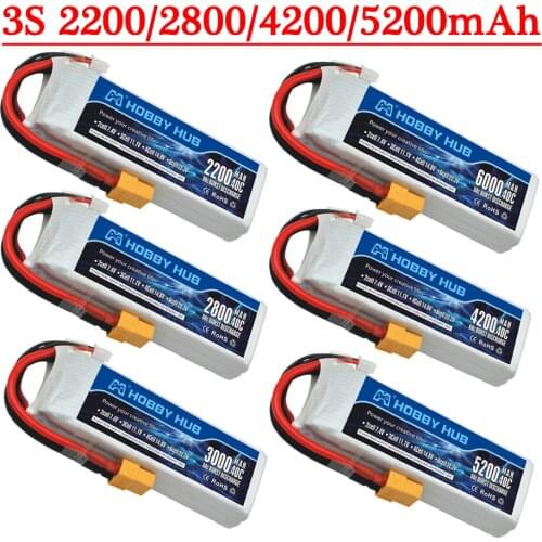 3S/11.1V 1500mah/2200mah/3000mah/4200mah/5200mah/6000mAh 40C LiPo Battery RC Airplane Toys Car Truck Drone Quadcopter Parts XT60