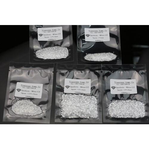 Small size 1.0-1.25mm square shape priness cut white color cubic zirconia loose stone