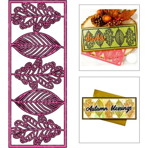 2020 New Leaves Frame Metal Cutting Dies and Background Die Cut Scrapbooking For Photo Album Craft Card Making No Stamps Sets