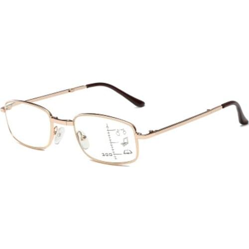 Fashion Alloy Portable Folding Intelligent Progressive Multifocal Reading Glasses See Near and Far +1 +1.5 +2 +2.5 +3 +3.5 +4