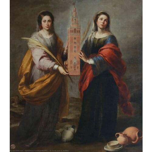 Wholesale painting # HOME OFFICE WALL Decorative ART religion ST. JUSTA AND ST. RUFINA; BARTOLOME ESTEBAN MURILLO PRINT art